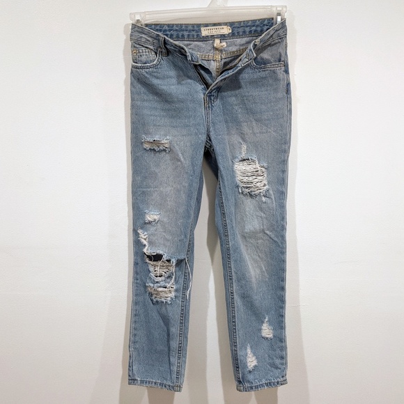 Streetwear Society Jeans Destroyed Distressed Vintage High Rise